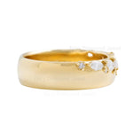 Load image into Gallery viewer, Marquise Moissanite Wedding Curved Wide Band: 14k Gold Diamond Chevron Stacking Engagement Ring