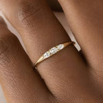 Load image into Gallery viewer, 14K Gold East West Pear Cut Moissanite Wedding Band: Minimalist Teardrop Ring