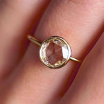 Load image into Gallery viewer, Rose Cut Moissanite Engagement Ring: 14K Gold Halo Bezel