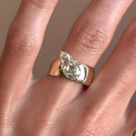 Load image into Gallery viewer, Pear Cut Moissanite Wedding Ring, 14K Yellow Gold 8mm Wide Teardrop Diamond Engagement Band