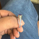 Load image into Gallery viewer, Pear Amethyst Signet Ring, Art Deco Sterling Silver, 14K White Gold Band