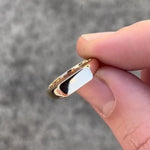Load image into Gallery viewer, 14K Gold Rectangular Signet Ring, Blue Enamel Pinky Band, Minimalist Jewelry