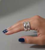 Load image into Gallery viewer, Handmade Sterling Silver Dome Ring Set - Chunky Stackable Art Deco Band
