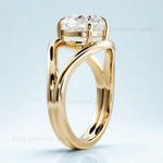 Load image into Gallery viewer, Pear Moissanite 14K Gold Ring – Teardrop Split Shank Anniversary Ring
