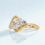 Load image into Gallery viewer, 2 CT Oval Moissanite Engagement Ring Set, 14K Gold Wedding Bridal Set
