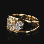 Load image into Gallery viewer, Moissanite Toi et Moi Ring - 14K Yellow Gold Two Stone Ring
