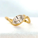 Load image into Gallery viewer, Marquise Moissanite Engagement Promise Ring: East-West 14k Yellow Gold Wedding Band
