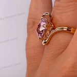 Load image into Gallery viewer, Radiant Cut Pink Sapphire Engagement Ring, 14k Yellow Gold Bridal Ring
