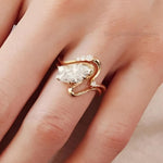 Load image into Gallery viewer, 3Ct East West Marquise Moissanite Ring Set, 14k Gold Bridal Anniversary Wedding Engagement Ring Set
