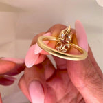 Load image into Gallery viewer, 2CT Pear Moissanite Wedding Ring: 14K Gold Prong Halo, Solid Silver Band
