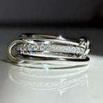 Load image into Gallery viewer, Sterling Silver Multi Link Eternity Ring: Chunky Connected Wedding Engagement Stacking Band
