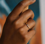 Load image into Gallery viewer, Chevron V Stacking Ring: 925 Silver Gold Plated Victoria Wedding Band
