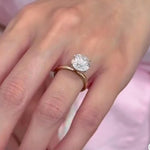 Load image into Gallery viewer, Moissanite Solitaire Ring: 14K Gold Diamond Halo, 3Ct Round Cut
