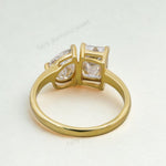 Load image into Gallery viewer, Moissanite Toi et Moi Ring: Pear &amp; Emerald Cut, 14K Yellow Gold
