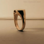 Load image into Gallery viewer, 14K Gold Oval Fox Signet Ring, Chunky Spirit Chase Stacking Band
