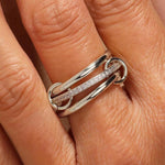 Load image into Gallery viewer, Sterling Silver Multi Link Eternity Ring: Chunky Connected Wedding Engagement Stacking Band
