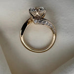 Load image into Gallery viewer, 14k Yellow Gold Swirl Engagement Ring: 2.0 CT Moissanite Solitaire
