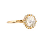 Load image into Gallery viewer, Rose Cut Moissanite Engagement Ring: 14K Gold Halo, Anniversary Ring
