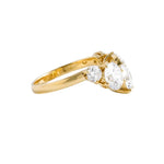 Load image into Gallery viewer, Chevron Moissanite Wedding Band: 10K Gold Five Stone Stacking Ring
