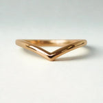 Load image into Gallery viewer, Chevron V Stacking Ring: 925 Silver Gold Plated Victoria Wedding Band
