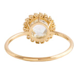 Load image into Gallery viewer, Rose Cut Moissanite Engagement Ring: 14K Gold Halo, Anniversary Ring
