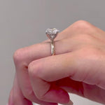 Load image into Gallery viewer, Moissanite Solitaire Ring: 14K Gold Diamond Halo, 3Ct Round Cut
