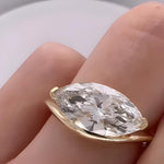 Load image into Gallery viewer, 14k Gold Marquise Moissanite Engagement Ring: Unique East-West Promise Wedding Band
