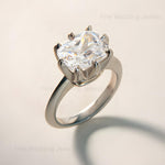 Load image into Gallery viewer, Cushion Moissanite East West Ring: 14k Gold Solitaire Engagement Band
