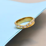 Load image into Gallery viewer, Moissanite Marquise 14k Gold Wedding Band, Deep Curved Stacking Chevron Ring
