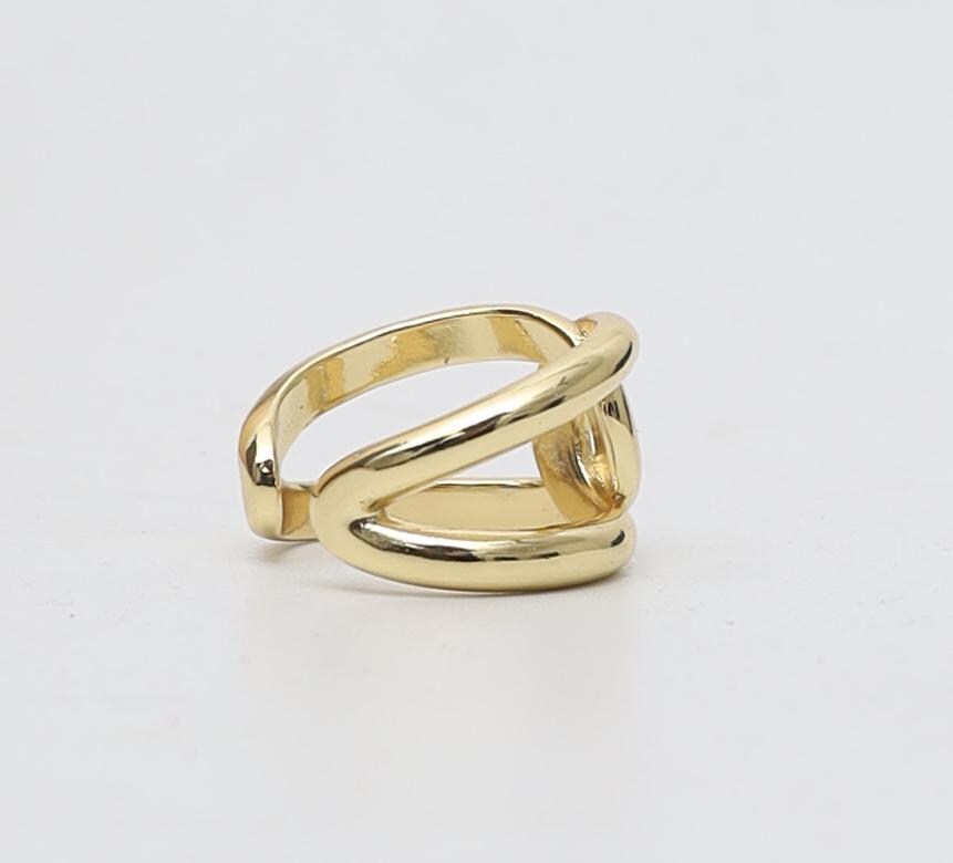 14K Solid Gold Infinity Knot Ring, Wide Band Promise Ring