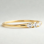 Load image into Gallery viewer, 14K Gold East West Pear Cut Moissanite Wedding Band: Minimalist Teardrop Ring
