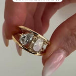 Load image into Gallery viewer, Moissanite Toi et Moi Ring - 14K Yellow Gold Two Stone Ring
