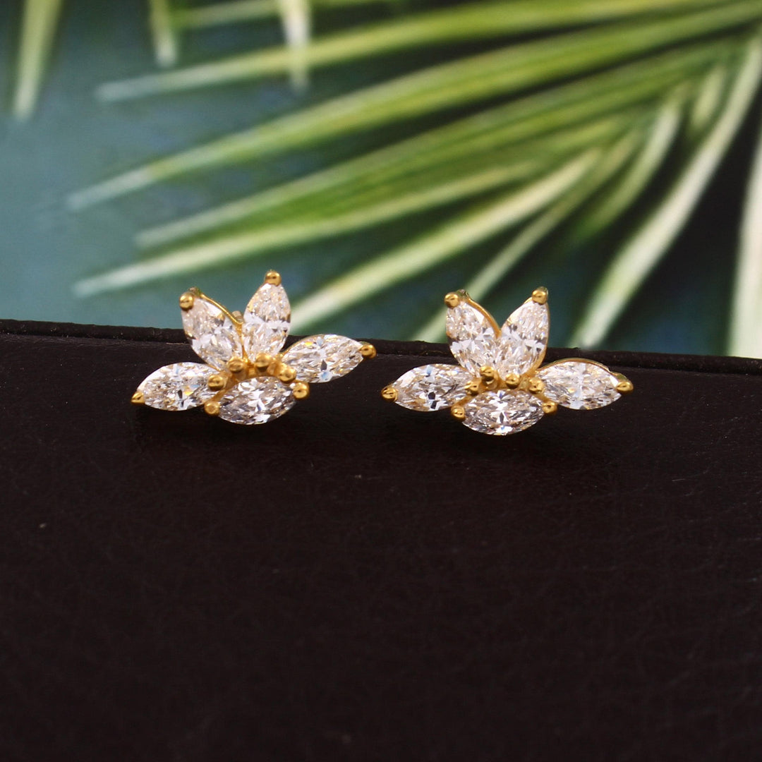 Marquise Moissanite Stud Earrings: Dainty 925 Sterling Silver Jewelry