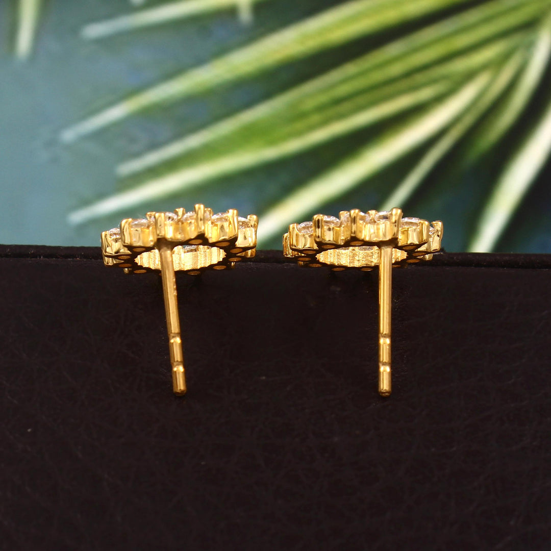 Diamond Sun Hoop Earrings: Sterling Silver CZ Bridal Jewelry