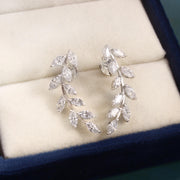 Marquise Zircon Ear Climbers: Sterling Silver Crawler Earrings