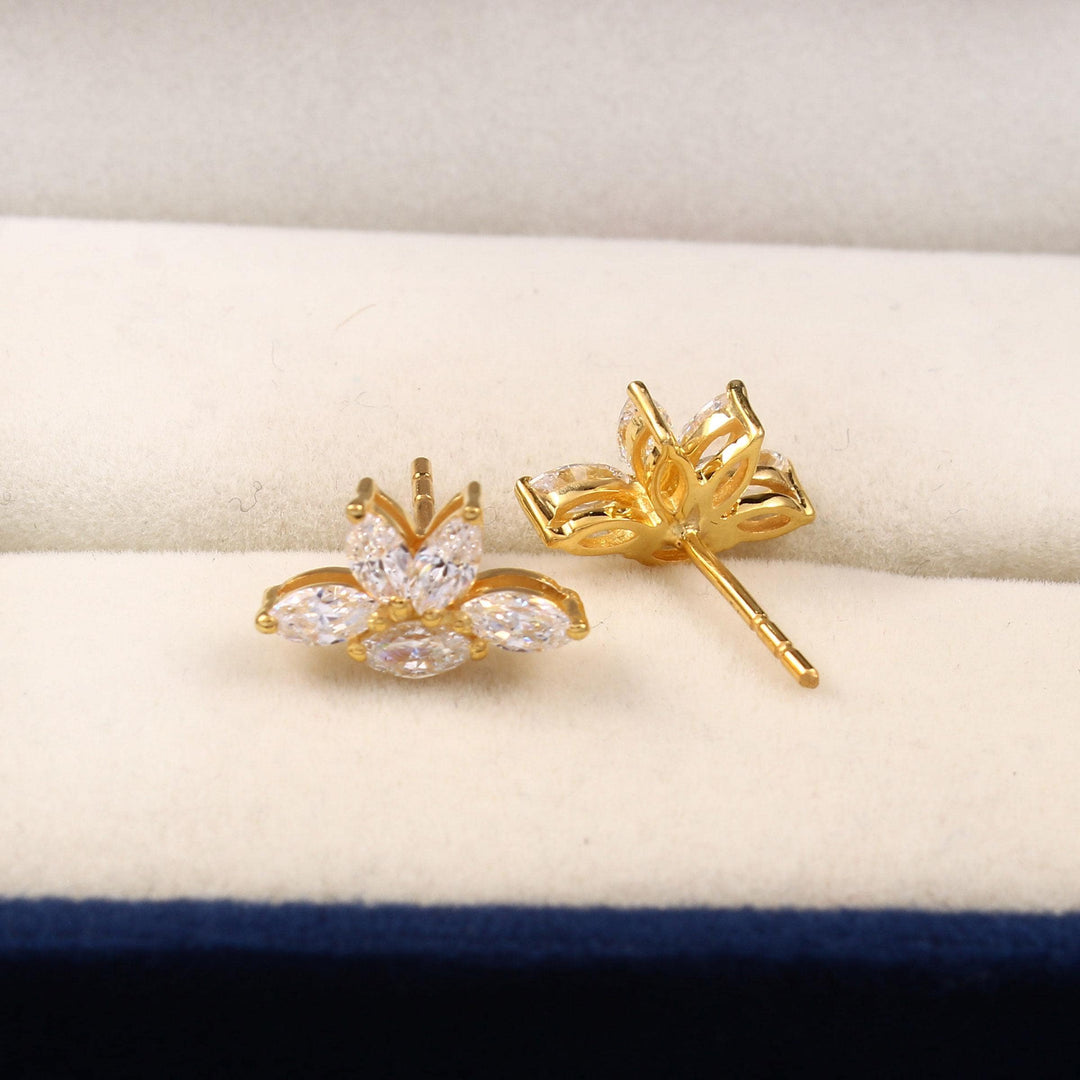 Marquise Moissanite Stud Earrings: Dainty 925 Sterling Silver Jewelry