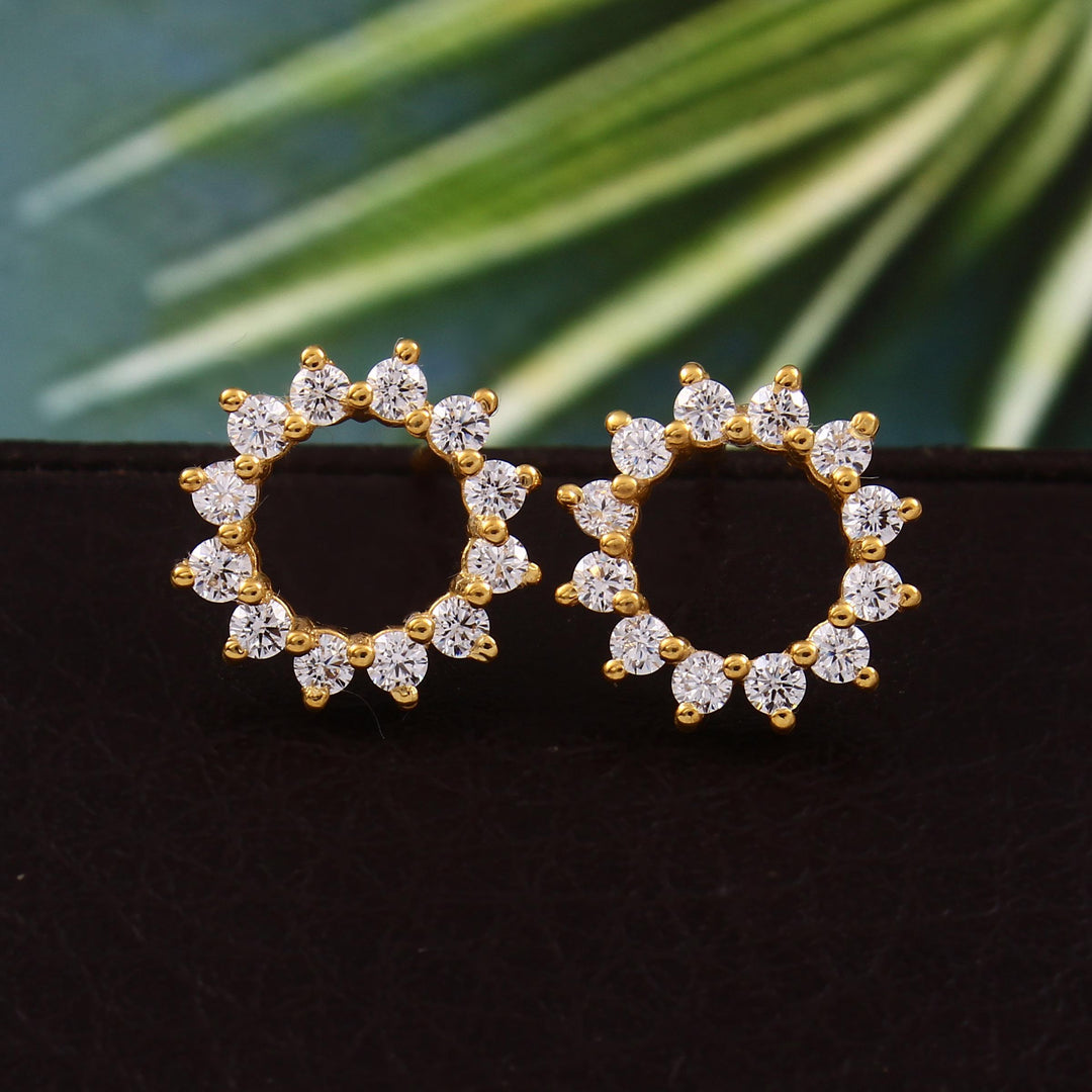 Diamond Sun Hoop Earrings: Sterling Silver CZ Bridal Jewelry
