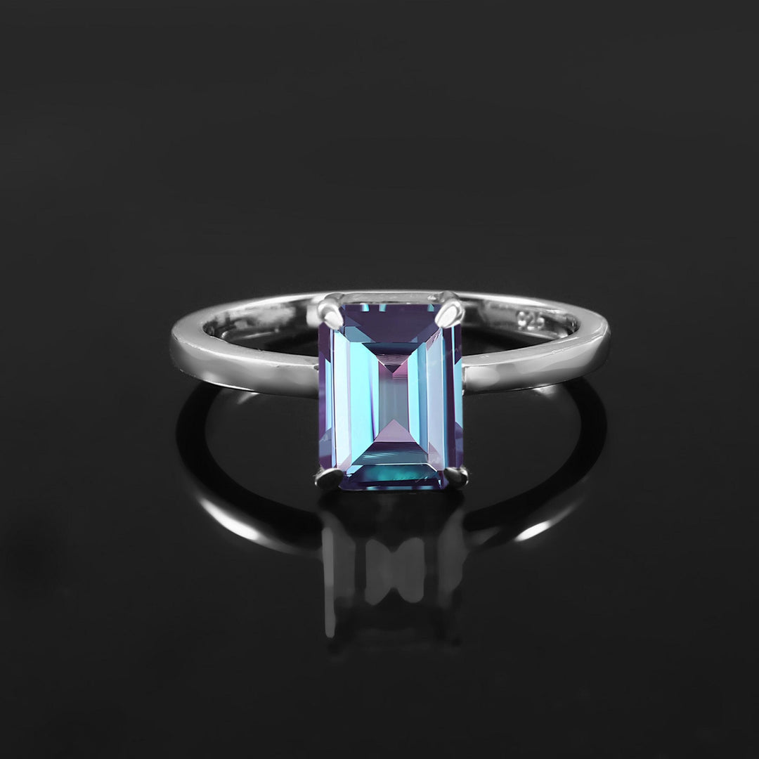 Color Changing Alexandrite Ring | 925 Silver 14K Gold Vermeil Engagement June Birthstone Ring
