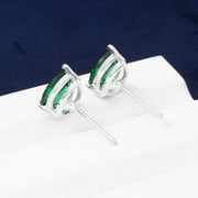 Pear Cut Emerald Stud Earrings | 925 Sterling Silver | May Birthstone Jewelry