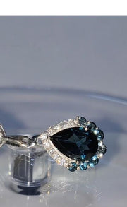 Natural London Blue Topaz Earrings 925 Sterling Silver Earrings Natural Stone Gift For Her Personalized Wedding Gift