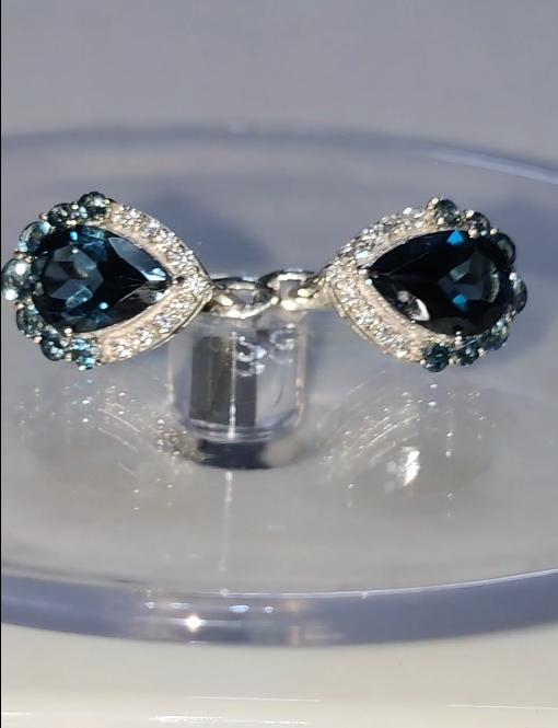 Natural London Blue Topaz Earrings 925 Sterling Silver Earrings Natural Stone Gift For Her Personalized Wedding Gift