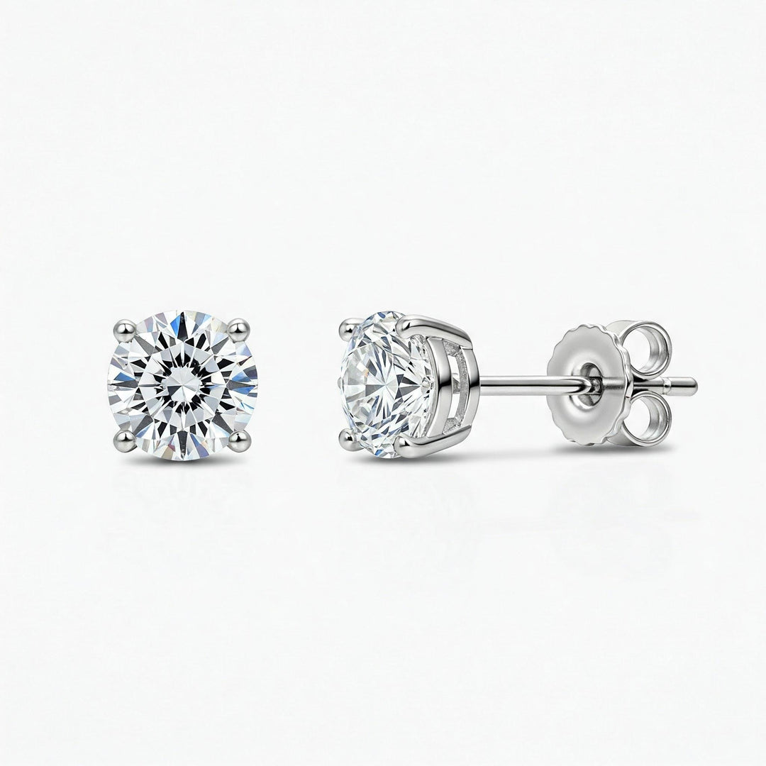 Moissanite Stud Earrings: 925 Sterling Silver, Minimalist Jewelry