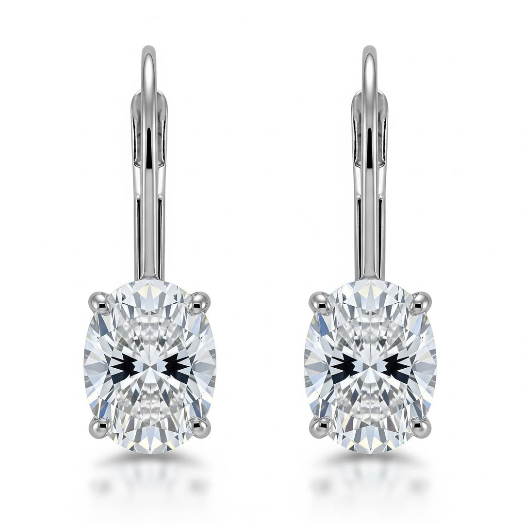 Moissanite dangle Earrings, 18k Gold Plated , Moissanite dangle Earrings, Oval Diamond Wedding Earrings, Handmade Earrings