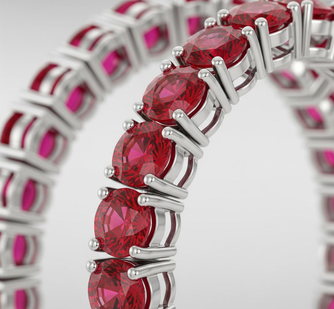 Ruby Tennis Bracelet: Dainty Gold, July Birthstone Jewelry