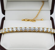 Moissanite Tennis Bracelet: 14K Rose Gold, CZ Gemstone