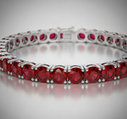 Ruby Tennis Bracelet: Dainty Gold, July Birthstone Jewelry