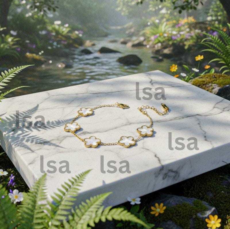 Clover Bracelet: Handmade Brass Adjustable Gold Bracelet