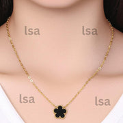18k Gold Plated Clover Necklace: Handmade Brass Pendant