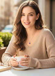 Amethyst Solitaire Necklace: 925 Sterling Silver, February Birthstone