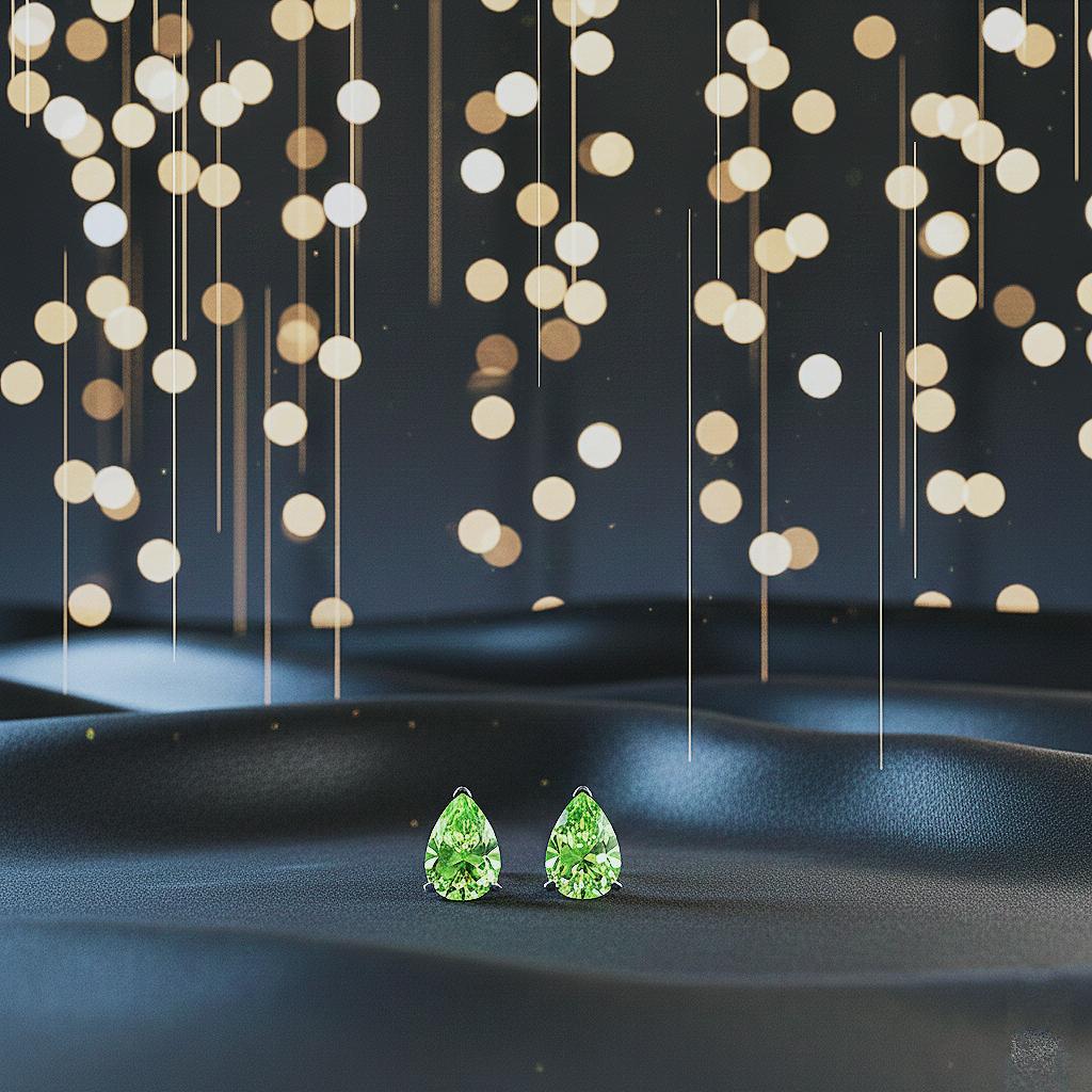 Handmade Pear Cut Peridot Studs: 925 Sterling Silver Earrings